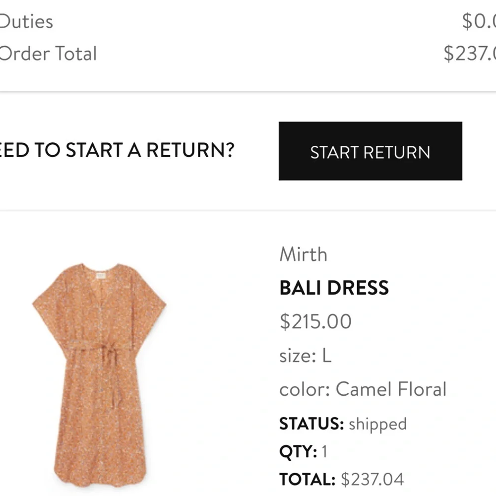 MIRTH Designee, Camel Floral Dress - Picture 5 of 5